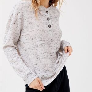 Urban Outfitters Speckled Gray Henley Sweater